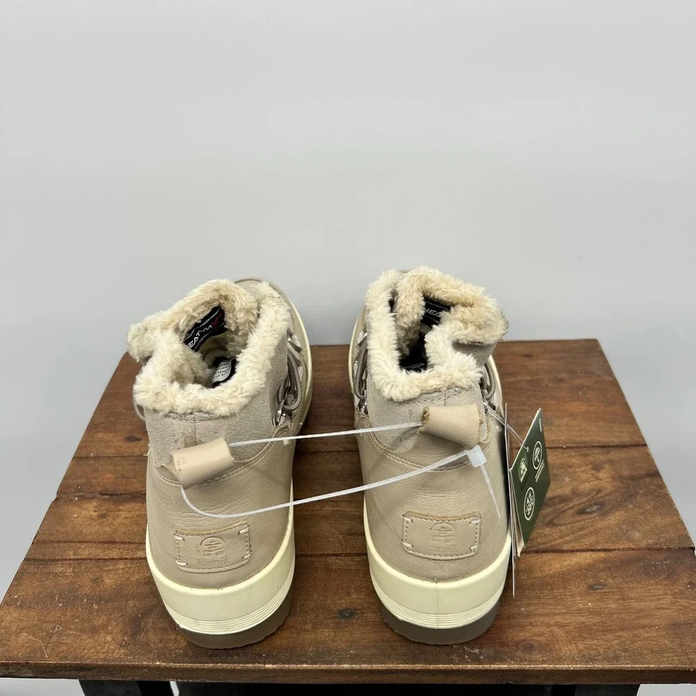 Kamik Celestelo Womens 12 Winter Boots Beige‎ Leather HEAT-MX Insulated WK2442